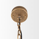 Rhone Gold Metal and Wood Beaded Chandelier from Mercana - Luna Furniture