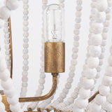 Rhone Gold Metal and Wood Beaded Chandelier from Mercana - Luna Furniture