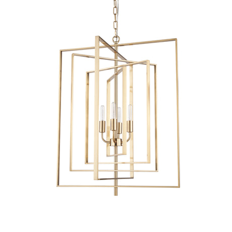 Colleen Antiqued Gold Metal 4-Light Chandelier from Mercana - Luna Furniture