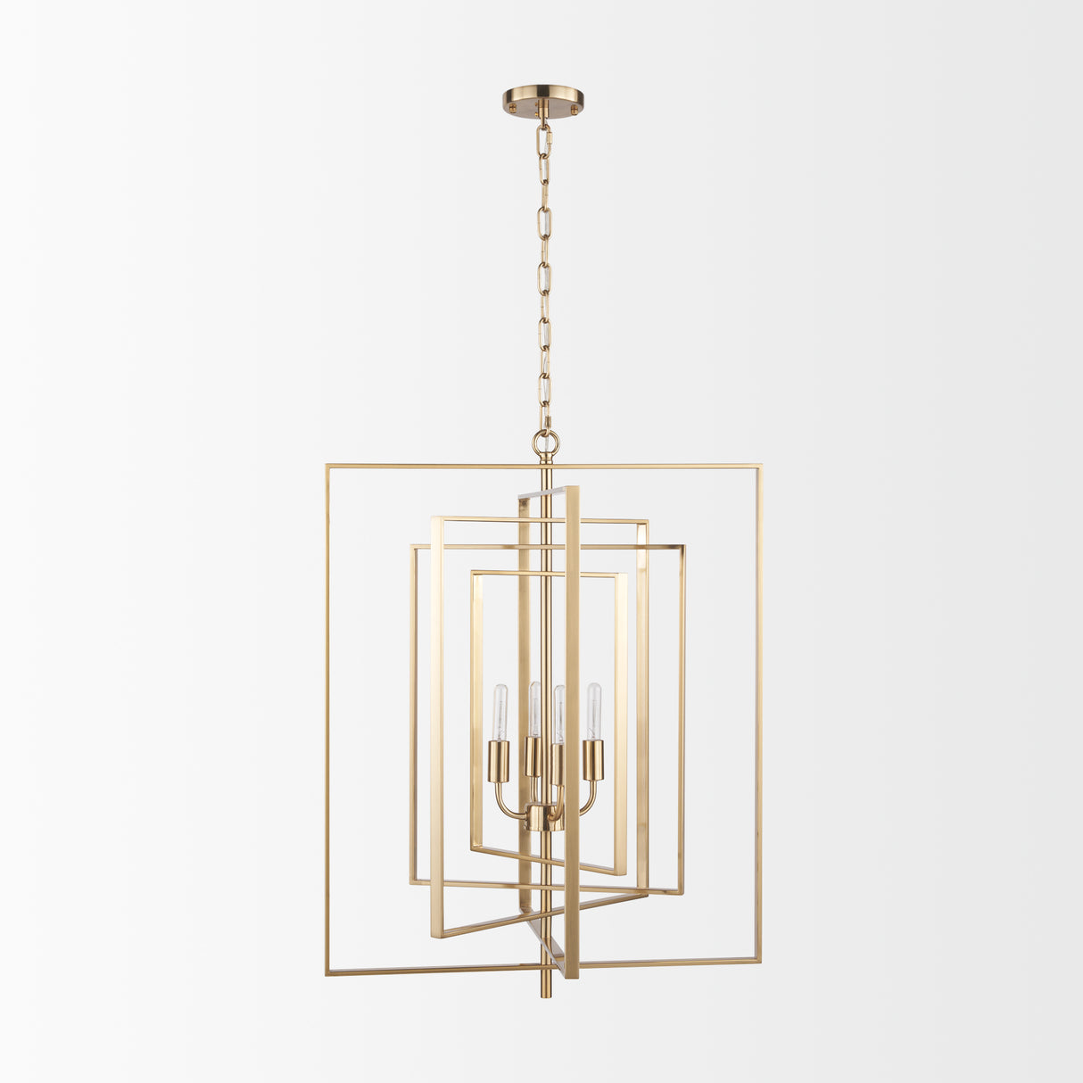 Colleen Antiqued Gold Metal 4-Light Chandelier from Mercana - Luna Furniture