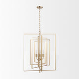 Colleen Antiqued Gold Metal 4-Light Chandelier from Mercana - Luna Furniture