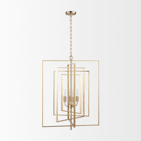 Colleen Antiqued Gold Metal 4-Light Chandelier from Mercana - Luna Furniture