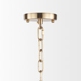 Colleen Antiqued Gold Metal 4-Light Chandelier from Mercana - Luna Furniture