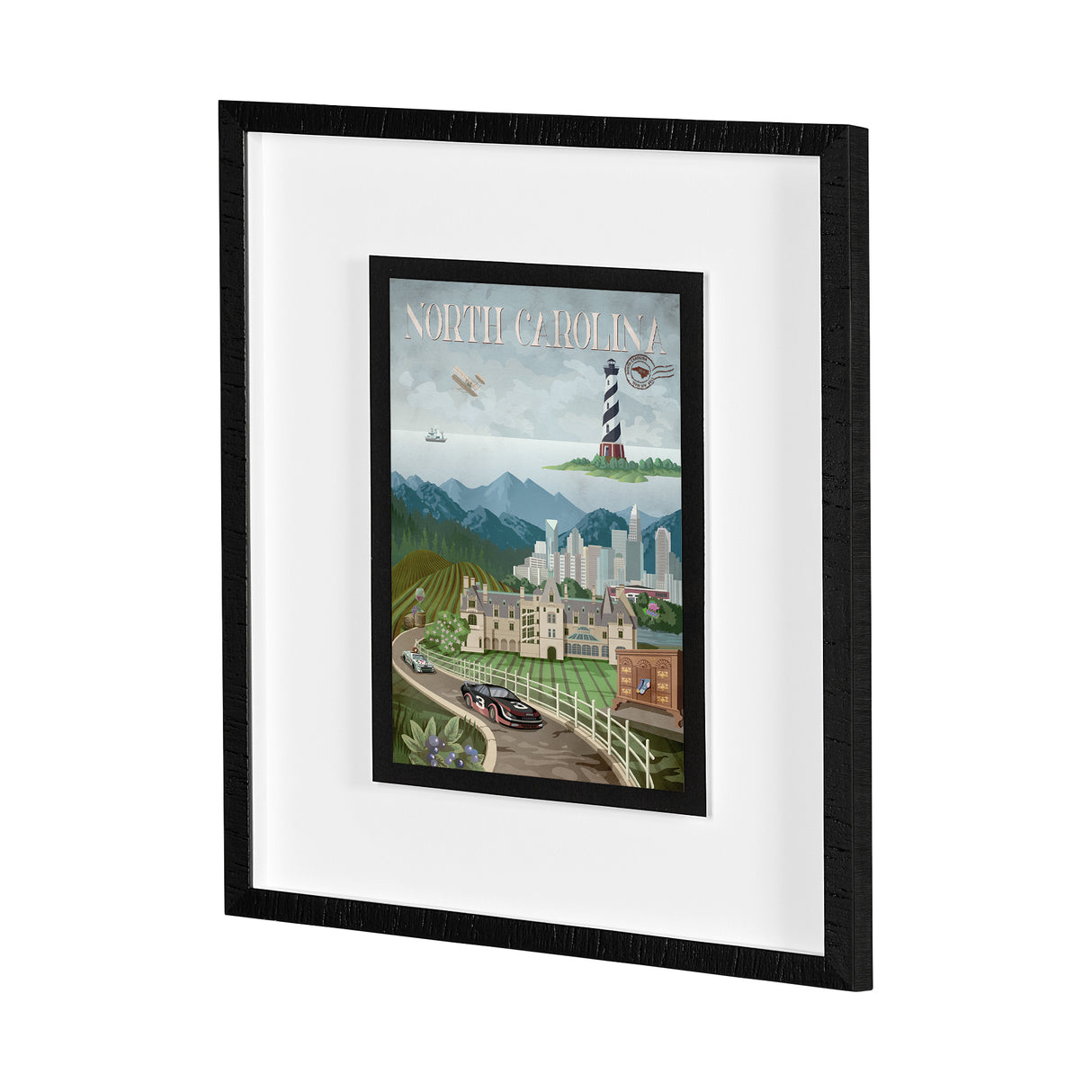 North Carolina by Mercana Studio a Framed Art Print Matted under Glass from Mercana - Luna Furniture
