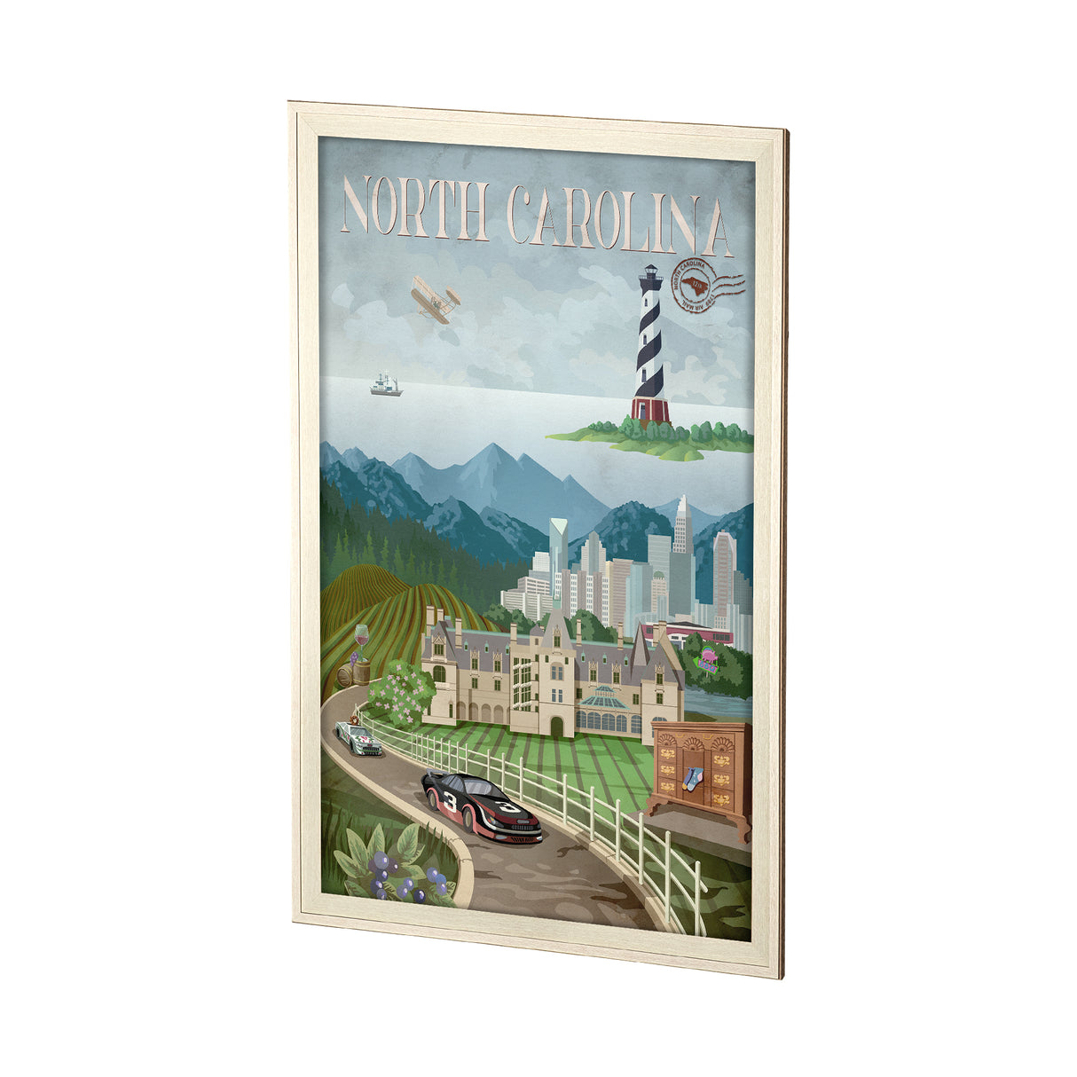 North Carolina by Mercana Studio a Framed Art Print Matted under Glass from Mercana - Luna Furniture