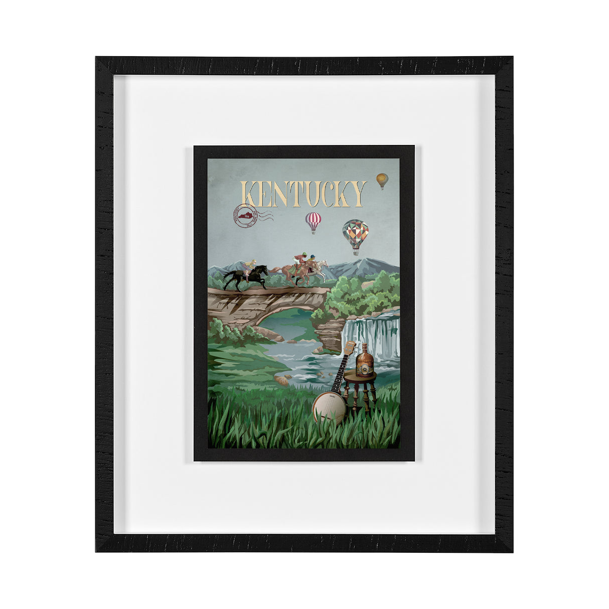 Kentucky Go USA (M) by Mercana Studio a Framed Art Print Matted under Glass from Mercana - Luna Furniture