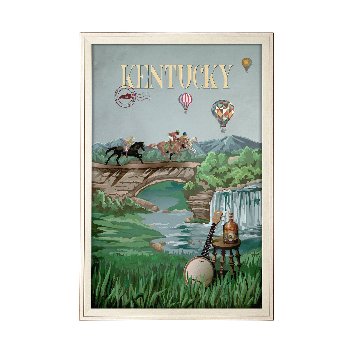 Kentucky Go USA (XL) by Mercana Studio a Hand Embellished Decograph Framed Art Print under Glass from Mercana - Luna Furniture