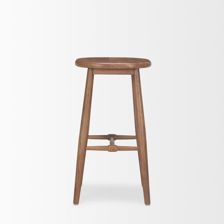Ernest Medium Brown Wood Bar Stool from Mercana - Luna Furniture