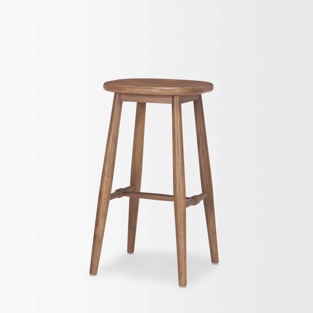 Ernest Medium Brown Wood Bar Stool from Mercana - Luna Furniture