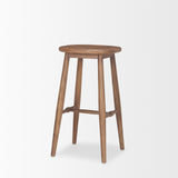 Ernest Medium Brown Wood Bar Stool from Mercana - Luna Furniture