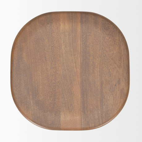 Ernest Medium Brown Wood Bar Stool from Mercana - Luna Furniture