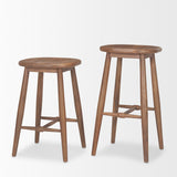Ernest Medium Brown Wood Bar Stool from Mercana - Luna Furniture
