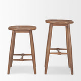 Ernest Medium Brown Wood Bar Stool from Mercana - Luna Furniture