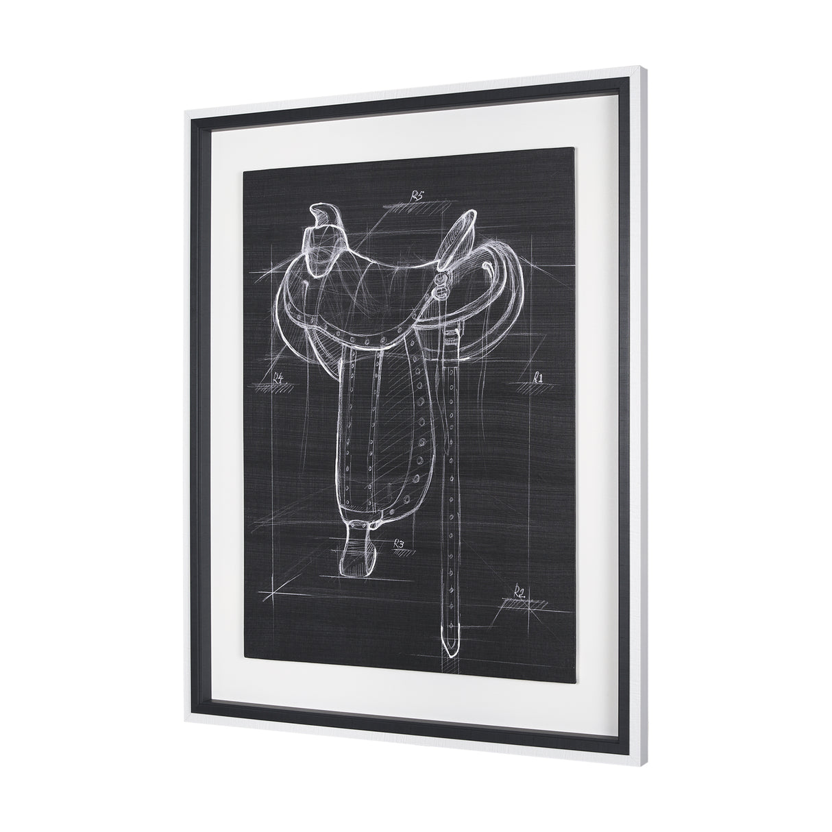 Horse Seat Black I by Mercana Studio a Hand Embellished Textured Framed Art Print from Mercana - Luna Furniture
