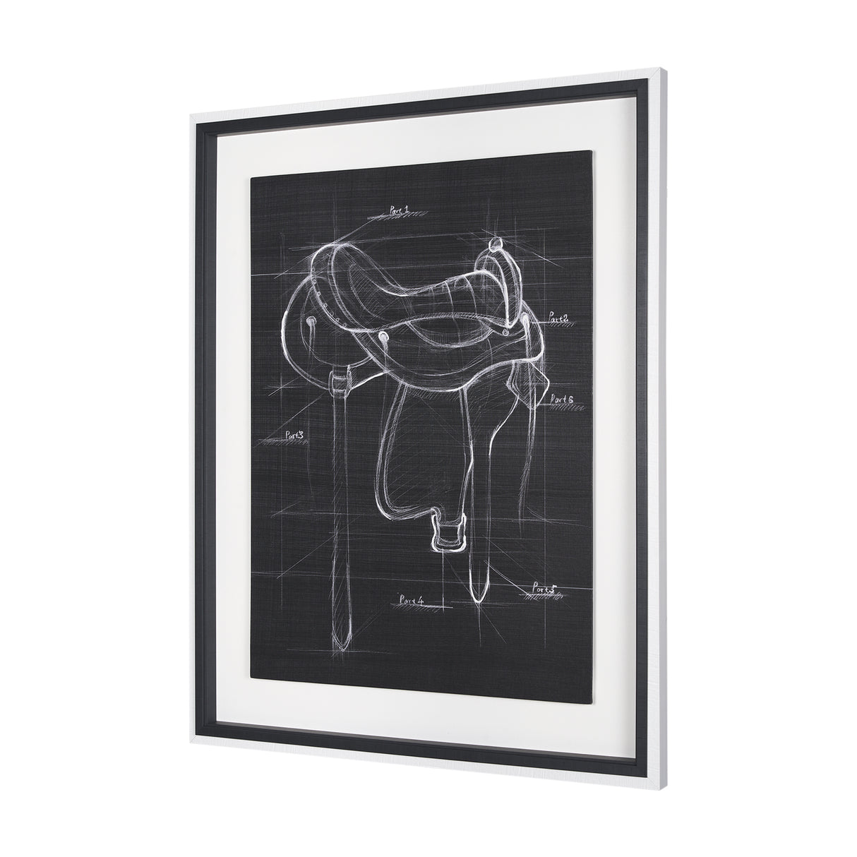 Horse Seat Black II by Mercana Studio a Hand Embellished Textured Framed Art Print from Mercana - Luna Furniture