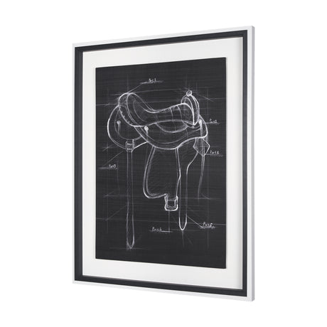 Horse Seat Black II by Mercana Studio a Hand Embellished Textured Framed Art Print from Mercana - Luna Furniture