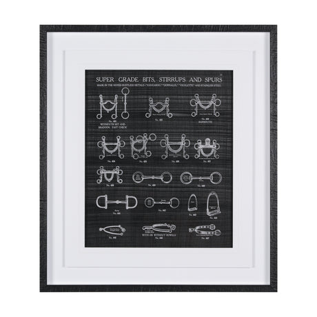 Equestrian Riding I BW by Mercana Studio Hand Embellished Framed Art Print Matted under Glass from Mercana - Luna Furniture