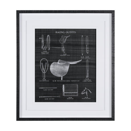 Equestrian Riding III BW by Mercana Studio Hand Embellished Framed Art Print Matted under Glass from Mercana - Luna Furniture