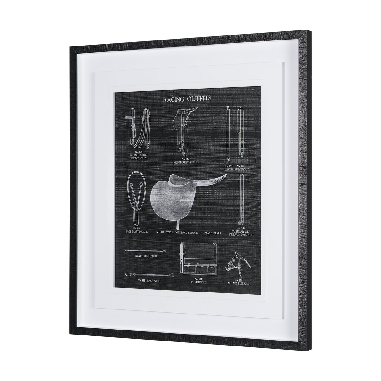 Equestrian Riding III BW by Mercana Studio Hand Embellished Framed Art Print Matted under Glass from Mercana - Luna Furniture