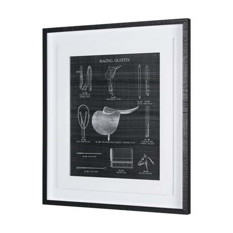 Equestrian Riding III BW by Mercana Studio Hand Embellished Framed Art Print Matted under Glass from Mercana - Luna Furniture