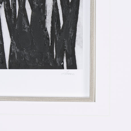Floral Silhouette I by Mercana Studio Hand Embellished Textured Framed Art Print Matted under Glass from Mercana - Luna Furniture