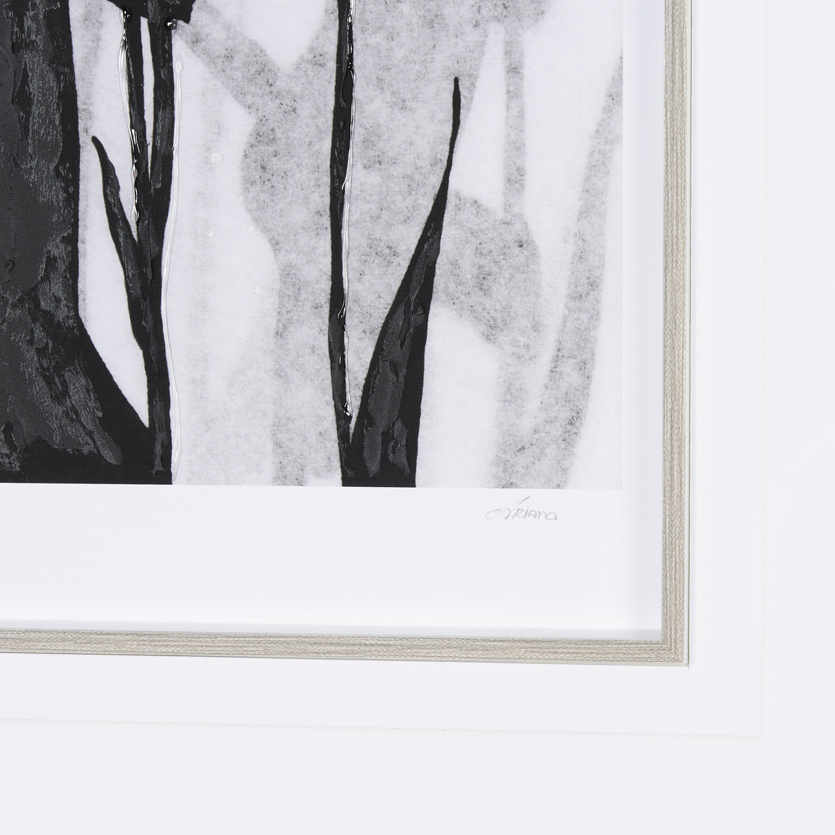 Floral Silhouette II by Mercana Studio Hand Embellished Textured Framed Art Print Matted under Glass from Mercana - Luna Furniture