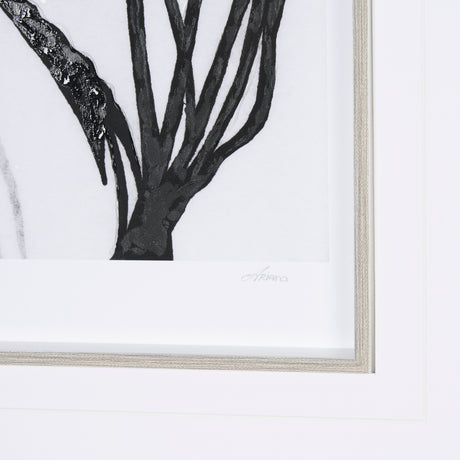 Floral Silhouette III by Mercana Studio Hand Embellished Textured Framed Art Print Matted under Glas from Mercana - Luna Furniture