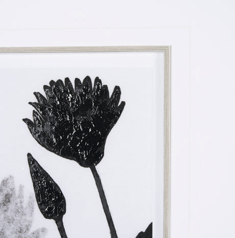 Floral Silhouette III by Mercana Studio Hand Embellished Textured Framed Art Print Matted under Glas from Mercana - Luna Furniture