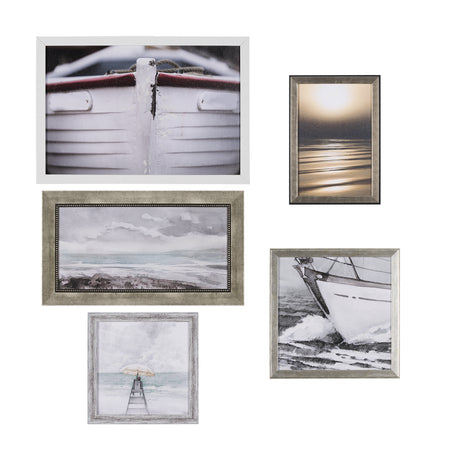 Seaside Vacation III by Mercana Studio a Hand Embellished Textured Framed Art Print from Mercana - Luna Furniture