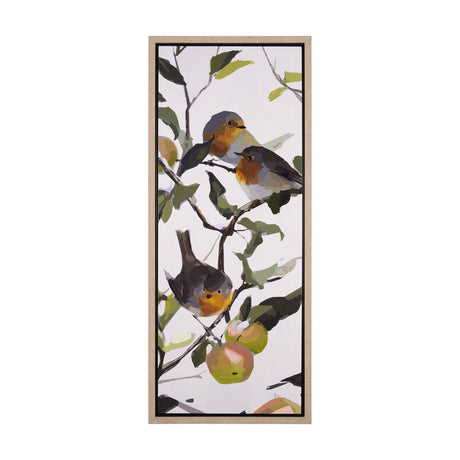 Birds & Apples II by Mercana Studio a Hand Embellished Textured Framed Canvas from Mercana - Luna Furniture