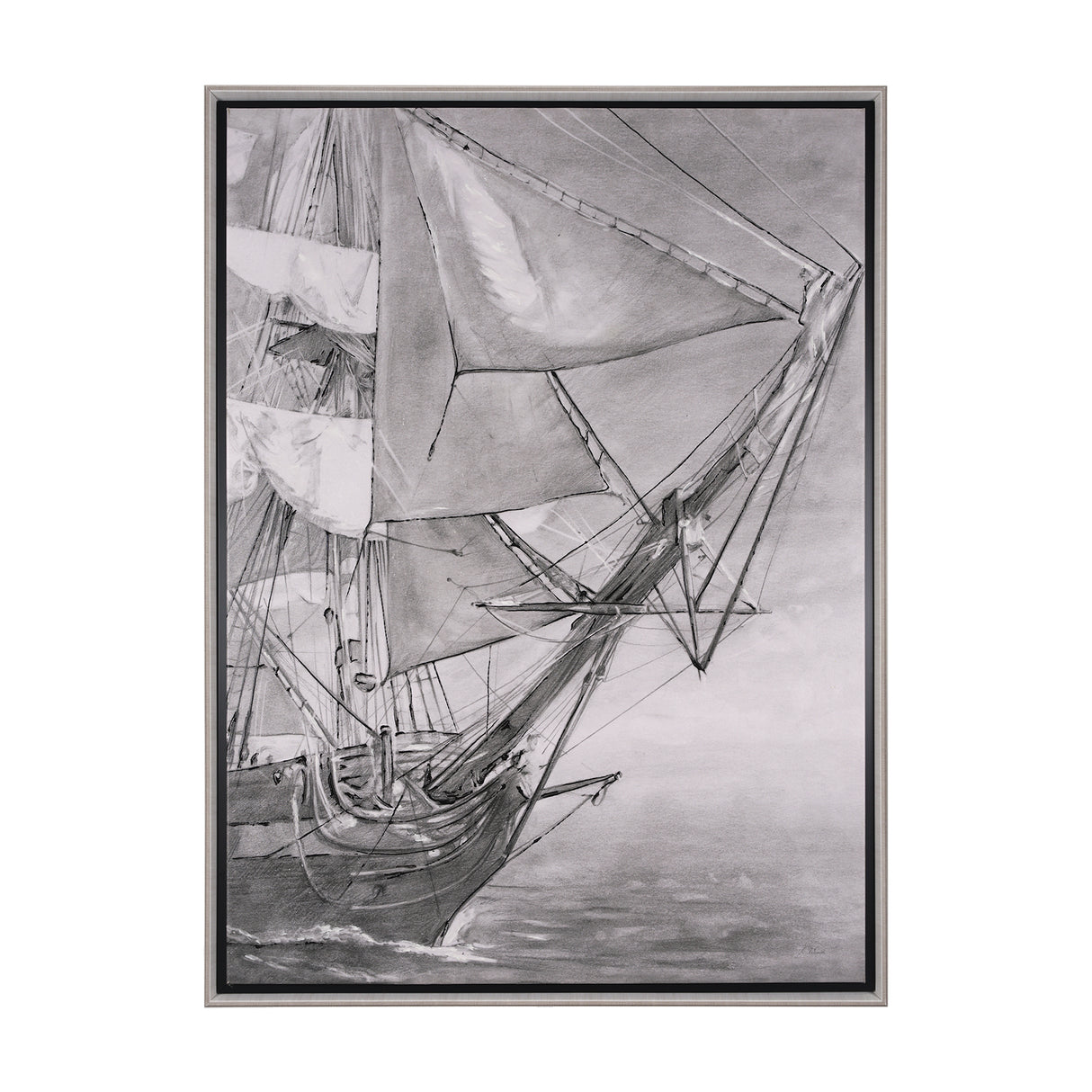 Tall Ship I by Mercana Studio a Hand Embellished Textured Framed Canvas from Mercana - Luna Furniture