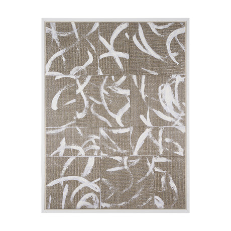 Woven Textile by Mercana Studio a Hand Embellished Textured Framed Canvas from Mercana - Luna Furniture