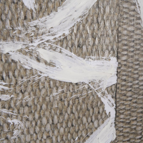 Woven Textile by Mercana Studio a Hand Embellished Textured Framed Canvas from Mercana - Luna Furniture