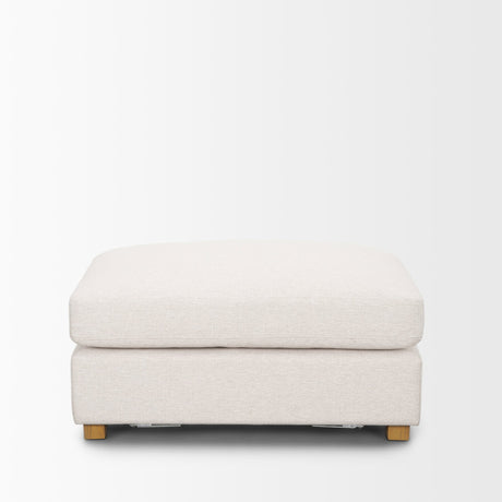 Halston Small Ottoman Oatmeal Performance Fabric from Mercana - Luna Furniture
