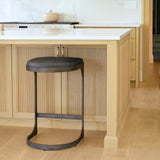Tyson 17L x 18W x 28H Black Leather W/ Metal Frame Counter Stool from Mercana - Luna Furniture