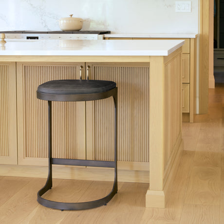 Tyson 17L x 18W x 28H Black Leather W/ Metal Frame Counter Stool from Mercana - Luna Furniture