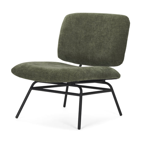 Nora Forest Green Fabric w/ Matte Black Metal Legs Accent Chair from Mercana - Luna Furniture
