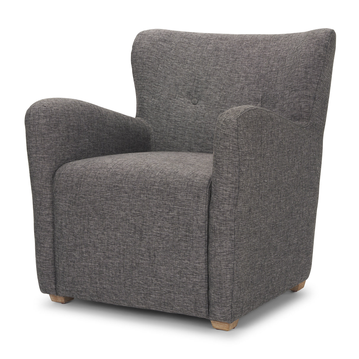 Dunstan Accent Chair Upholstered Gray Twill Fabric and Medium Brown Wood Feet from Mercana - Luna Furniture