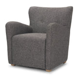 Dunstan Accent Chair Upholstered Gray Twill Fabric and Medium Brown Wood Feet from Mercana - Luna Furniture