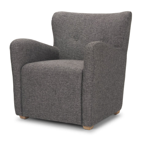 Dunstan Accent Chair Upholstered Gray Twill Fabric and Medium Brown Wood Feet from Mercana - Luna Furniture