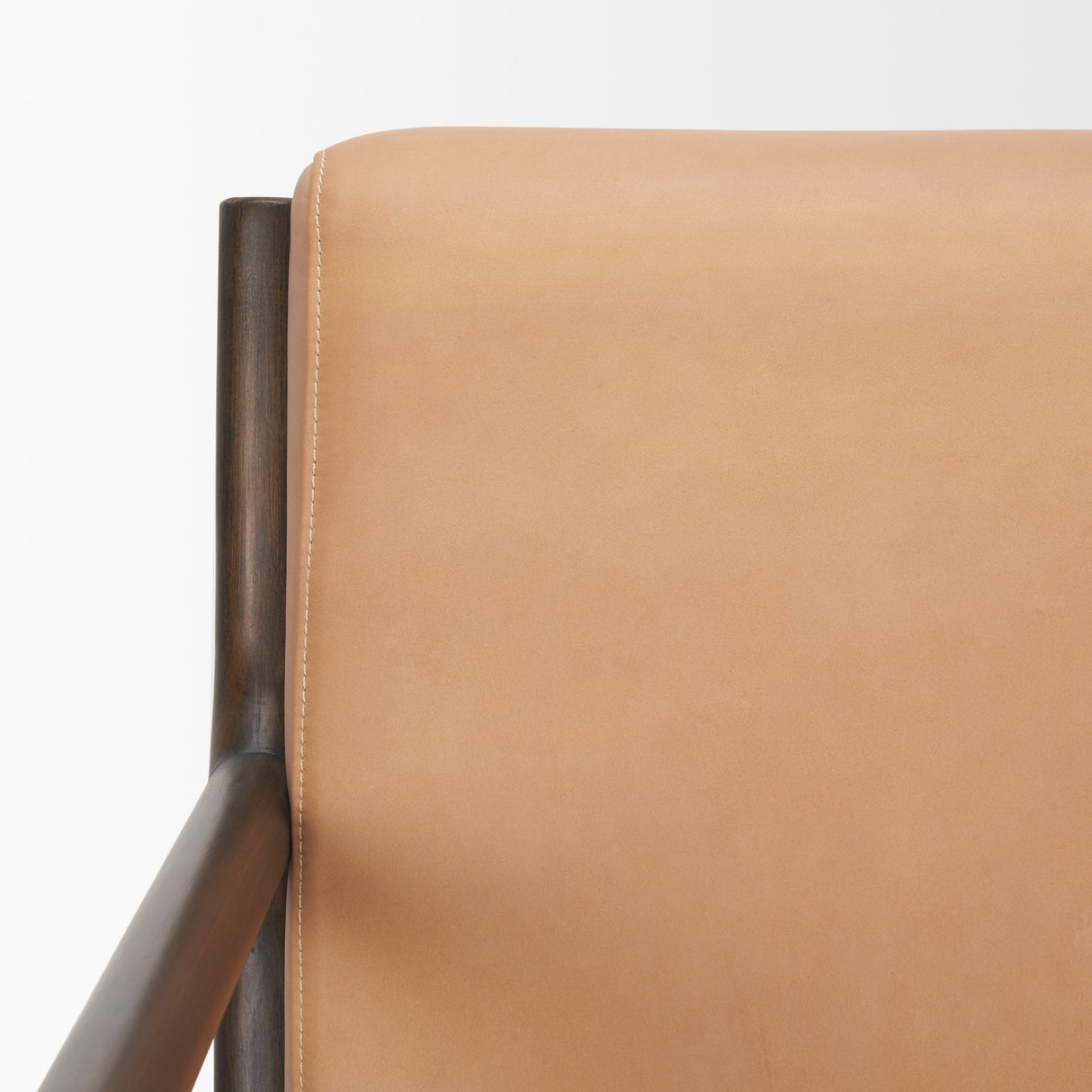 Cashel Accent Chair W/ Dark Brown Wood and Tan Genuine Leather from Mercana - Luna Furniture