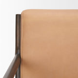 Cashel Accent Chair W/ Dark Brown Wood and Tan Genuine Leather from Mercana - Luna Furniture