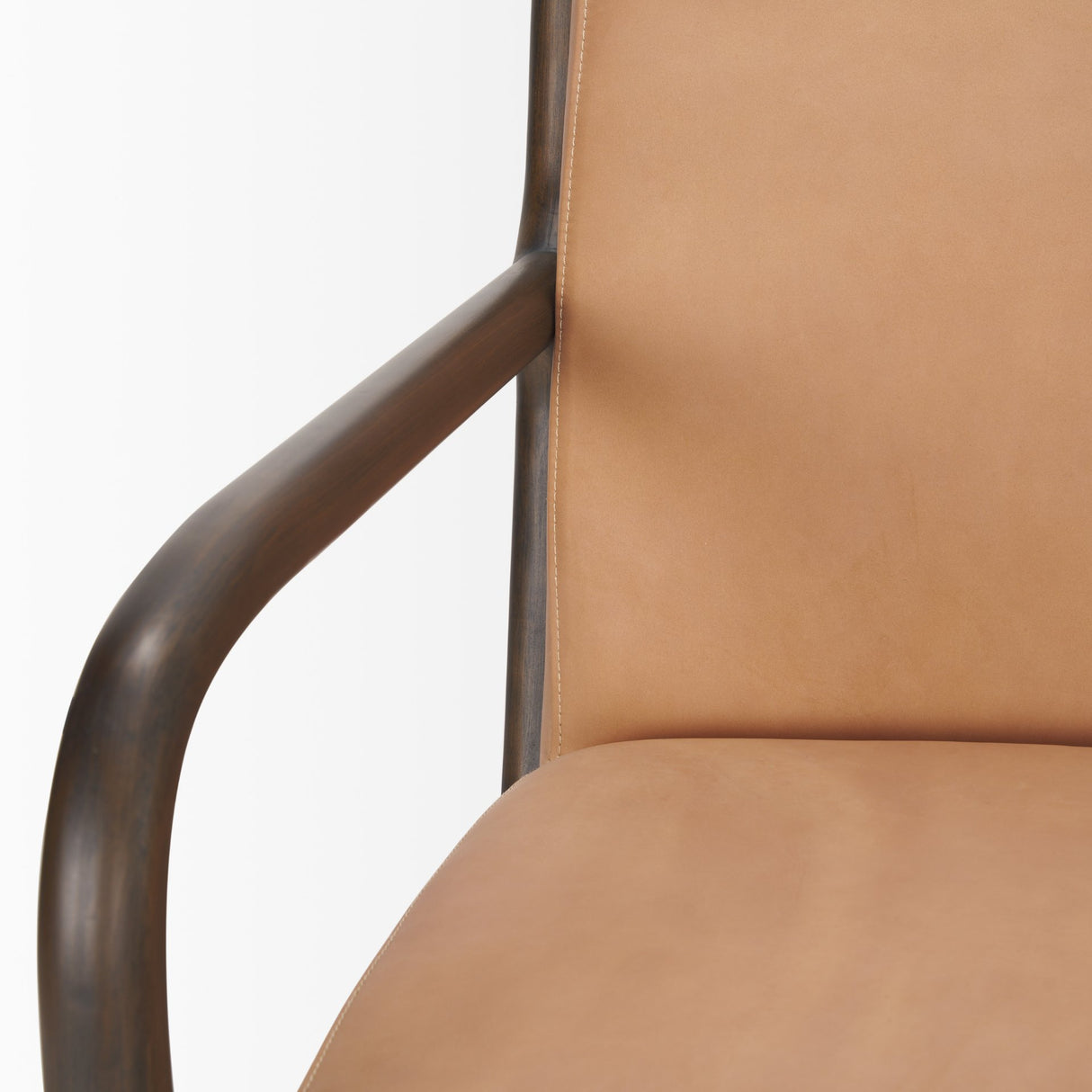 Cashel Accent Chair W/ Dark Brown Wood and Tan Genuine Leather from Mercana - Luna Furniture