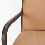 Cashel Accent Chair W/ Dark Brown Wood and Tan Genuine Leather from Mercana - Luna Furniture