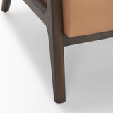 Cashel Accent Chair W/ Dark Brown Wood and Tan Genuine Leather from Mercana - Luna Furniture
