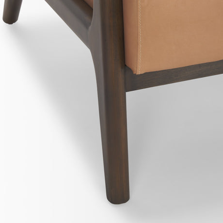 Cashel Accent Chair W/ Dark Brown Wood and Tan Genuine Leather from Mercana - Luna Furniture