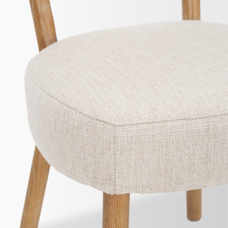 Owen Dining Chair W/ Medium Brown Wood and Beige Fabric, Set of 2 from Mercana - Luna Furniture