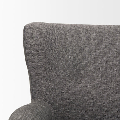 Dunstan Accent Chair Upholstered Gray Twill Fabric and Medium Brown Wood Feet from Mercana - Luna Furniture