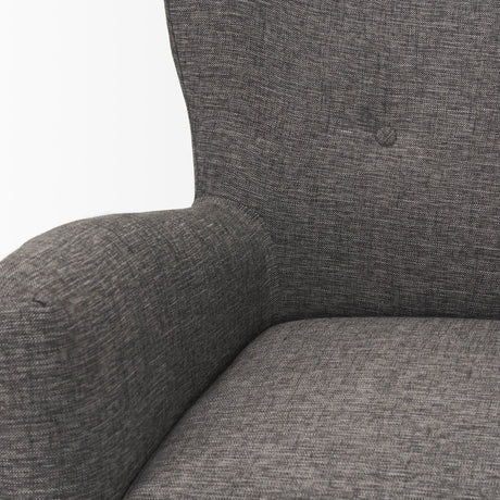 Dunstan Accent Chair Upholstered Gray Twill Fabric and Medium Brown Wood Feet from Mercana - Luna Furniture