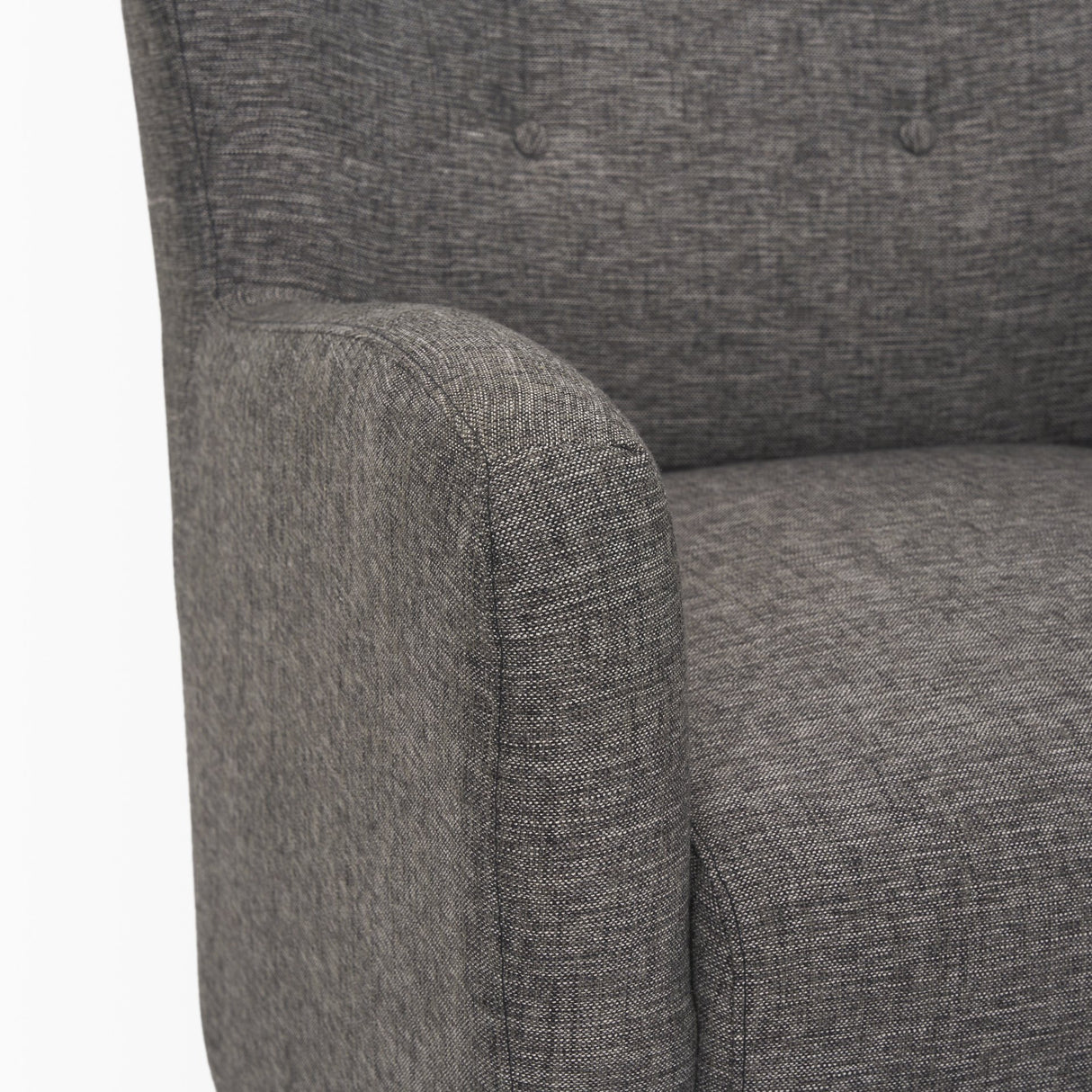 Dunstan Accent Chair Upholstered Gray Twill Fabric and Medium Brown Wood Feet from Mercana - Luna Furniture